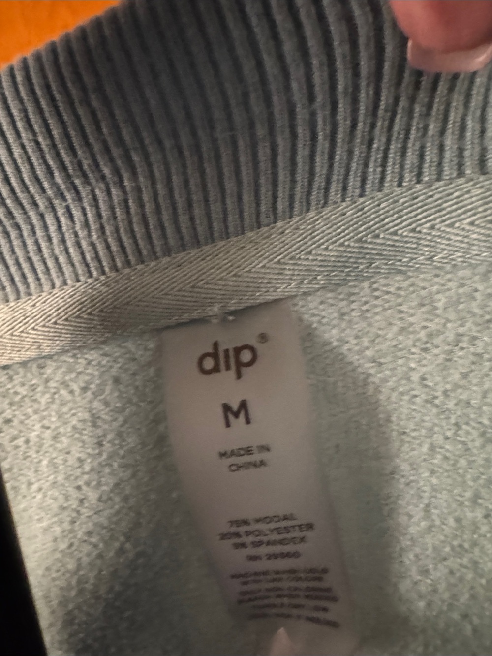 Mint/Teal Ribbed Collar Sweater - Picture 2 of 4